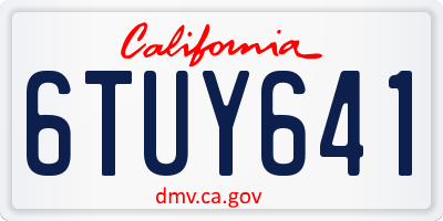 CA license plate 6TUY641
