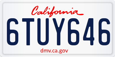 CA license plate 6TUY646