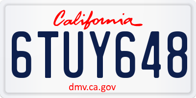 CA license plate 6TUY648