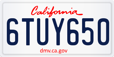 CA license plate 6TUY650