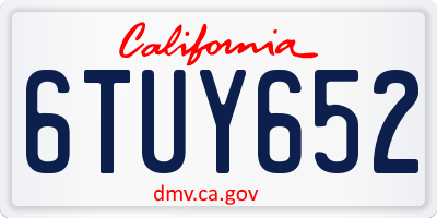CA license plate 6TUY652