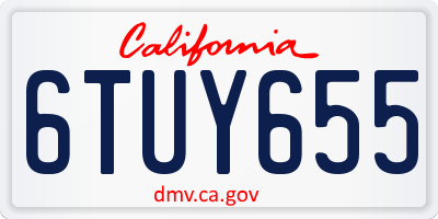 CA license plate 6TUY655