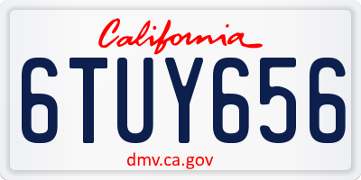 CA license plate 6TUY656