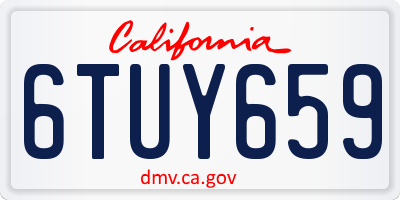 CA license plate 6TUY659