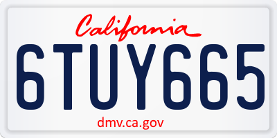 CA license plate 6TUY665