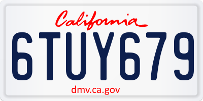 CA license plate 6TUY679
