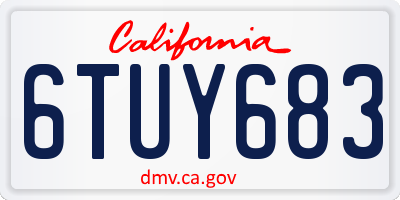 CA license plate 6TUY683