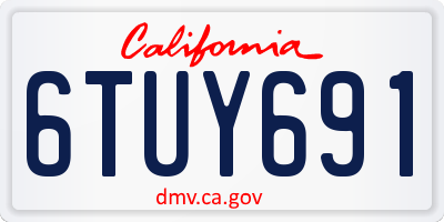 CA license plate 6TUY691