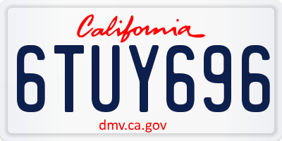 CA license plate 6TUY696