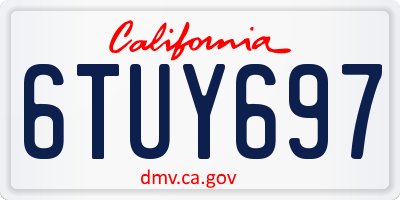 CA license plate 6TUY697