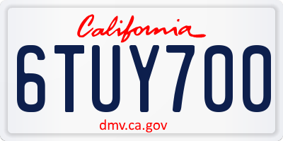 CA license plate 6TUY700