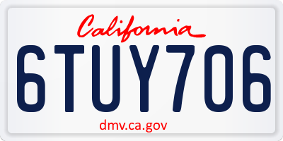 CA license plate 6TUY706