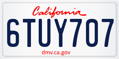 CA license plate 6TUY707