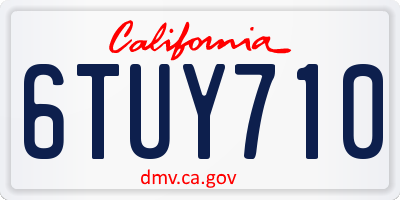 CA license plate 6TUY710