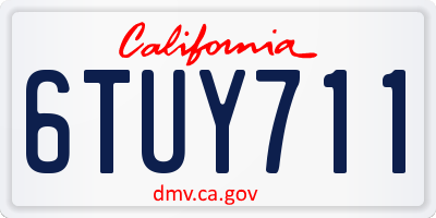 CA license plate 6TUY711