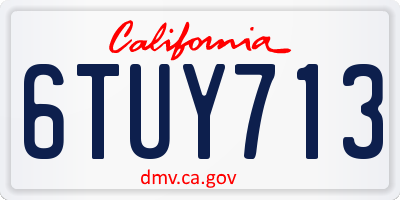 CA license plate 6TUY713