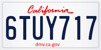 CA license plate 6TUY717