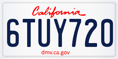 CA license plate 6TUY720