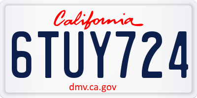 CA license plate 6TUY724