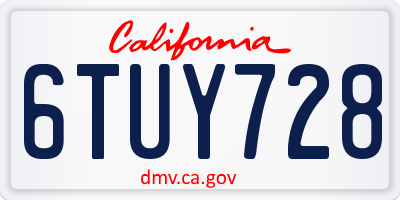 CA license plate 6TUY728