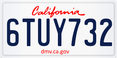 CA license plate 6TUY732