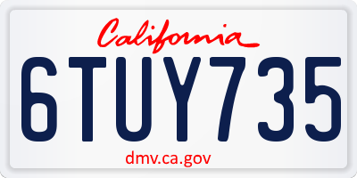 CA license plate 6TUY735