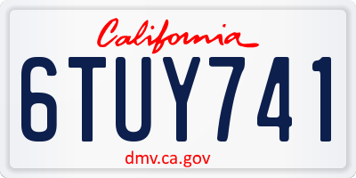 CA license plate 6TUY741