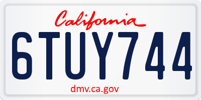 CA license plate 6TUY744
