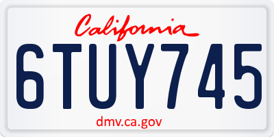 CA license plate 6TUY745