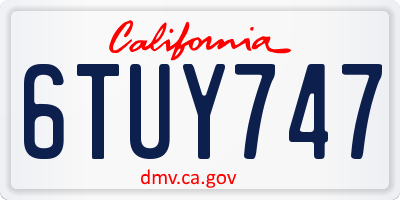 CA license plate 6TUY747