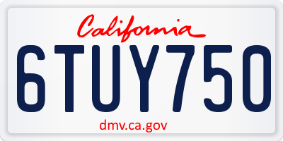 CA license plate 6TUY750
