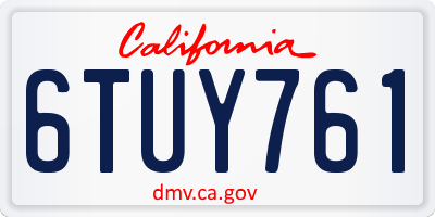 CA license plate 6TUY761