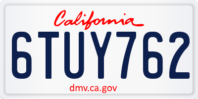 CA license plate 6TUY762
