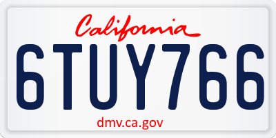 CA license plate 6TUY766