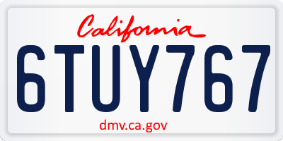 CA license plate 6TUY767