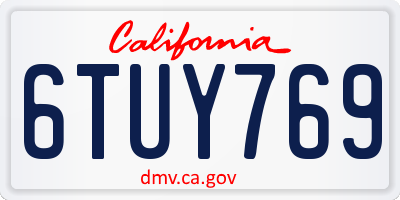 CA license plate 6TUY769