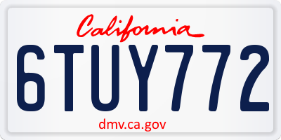 CA license plate 6TUY772