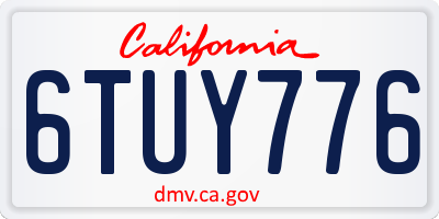 CA license plate 6TUY776