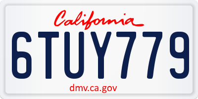 CA license plate 6TUY779