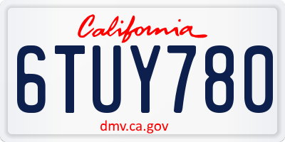 CA license plate 6TUY780
