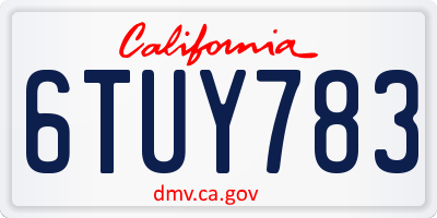 CA license plate 6TUY783