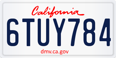 CA license plate 6TUY784