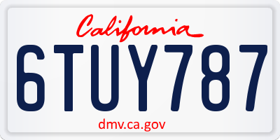 CA license plate 6TUY787