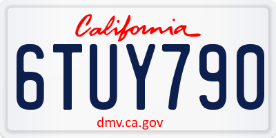 CA license plate 6TUY790