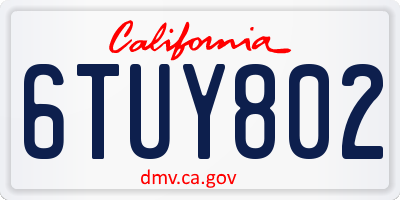 CA license plate 6TUY802
