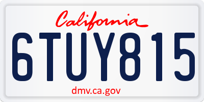 CA license plate 6TUY815