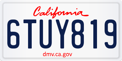 CA license plate 6TUY819