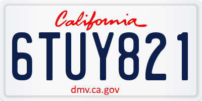 CA license plate 6TUY821