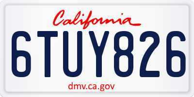 CA license plate 6TUY826