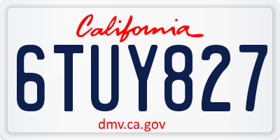 CA license plate 6TUY827